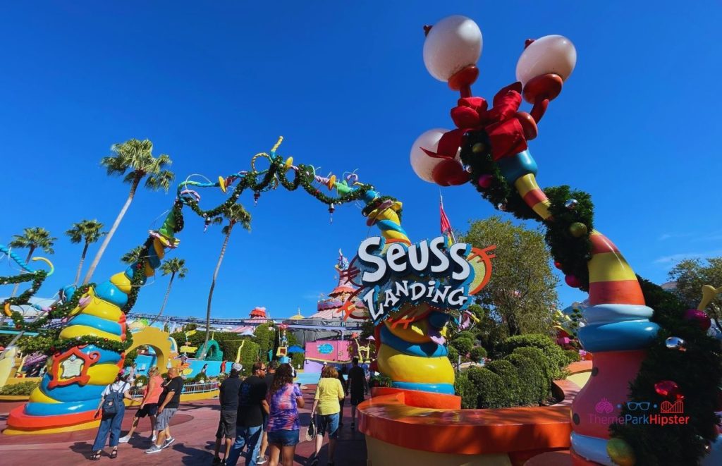 Universal Orlando Resort Christmas at Seuss Landing in Islands of Adventure. Keep reading to get the best Universal's Islands of Adventure photos!