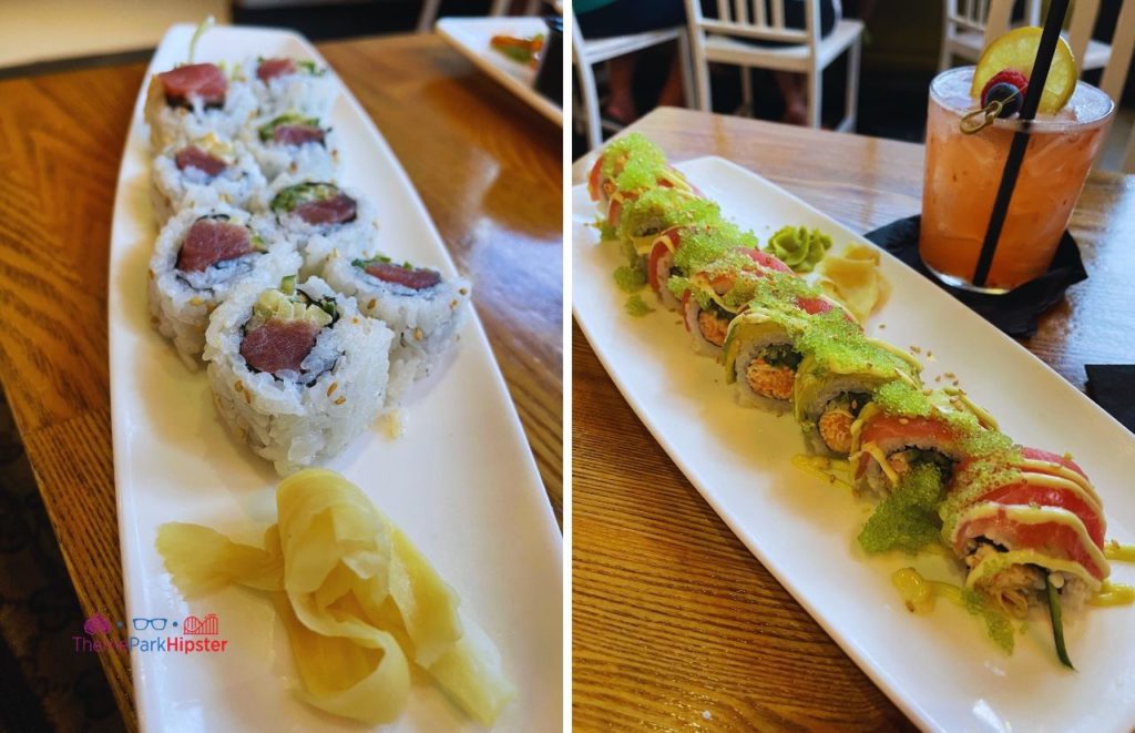 Universal Orlando Resort Cowfish Restaurant in Citywalk sushi roll. Keep reading to get the full Guide to Universal CityWalk Orlando with photos, restaurants, parking and more!