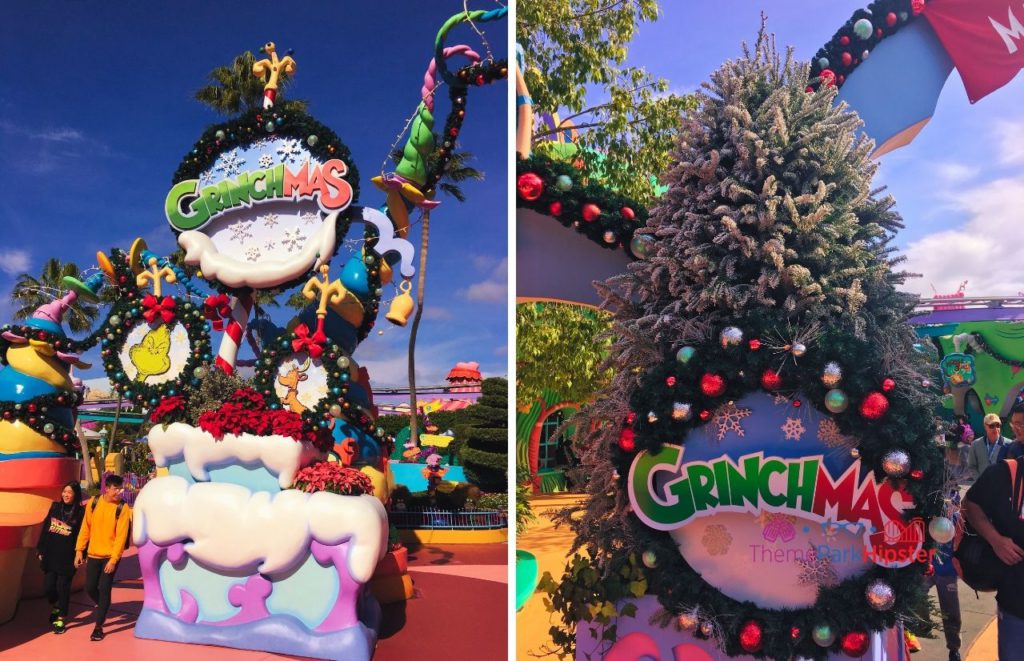 Universal Orlando Resort Grinchmas Christmas decor in Seuss Landing at Islands of Adventure