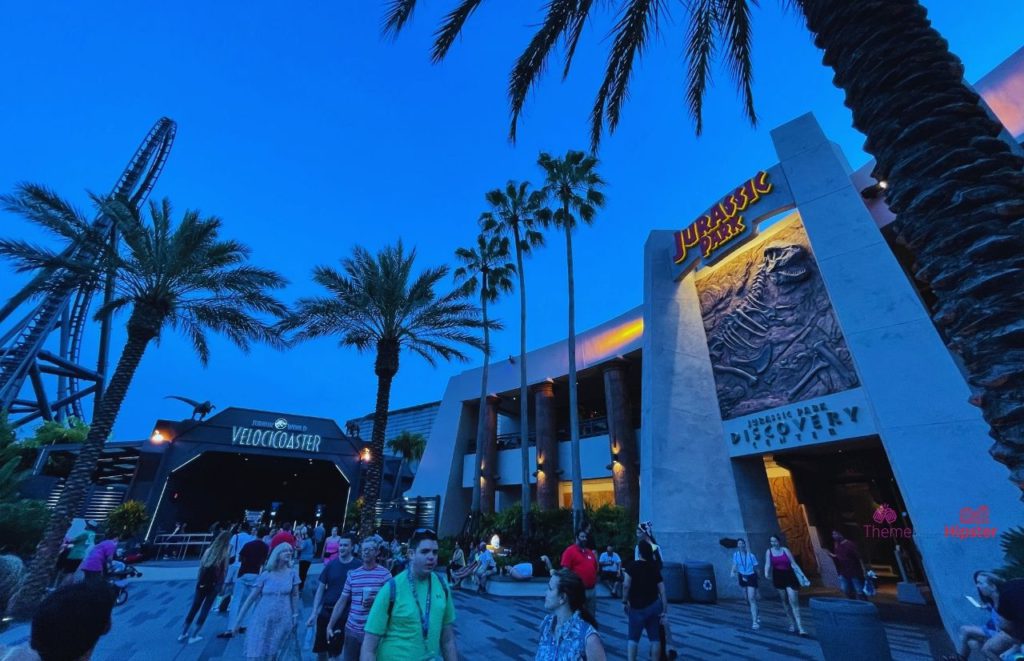 Universal Orlando Resort Jurassic Park Velocicoaster at Night in Islands of Adventure. Keep reading to learn about the Universal Studios Crowd Calendar. 