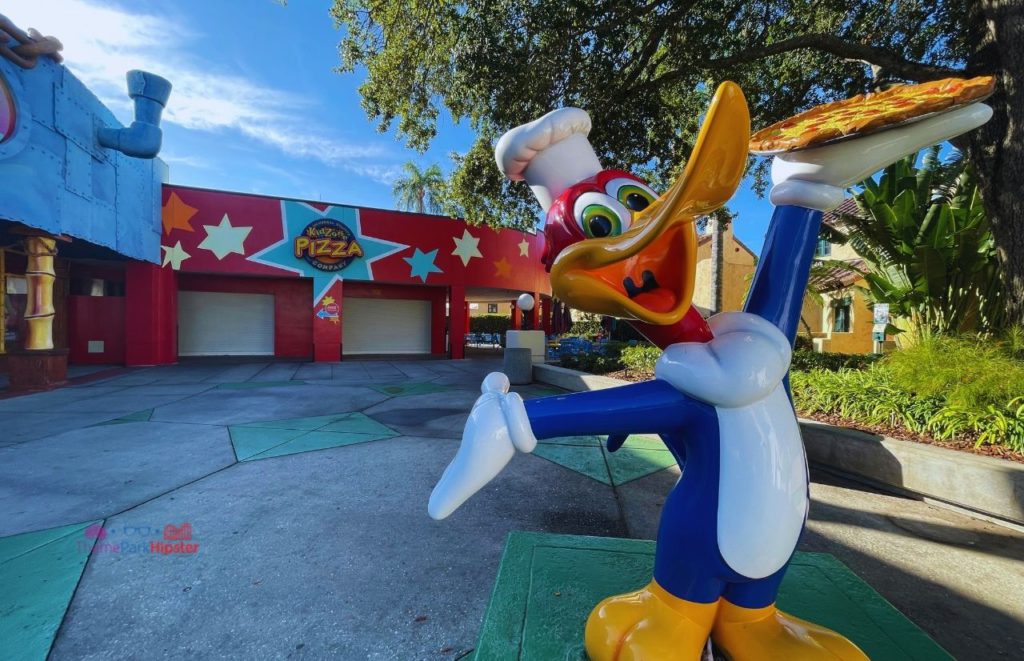 Pizza fries served here Universal Orlando Resort Kid Zone Pizza with Woody the Woodpecker at Universal Studios Florida
