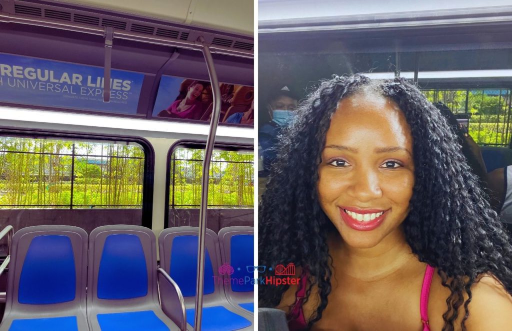 Universal Orlando Resort NikkyJ on Shuttle Bus heading to Volcano Bay