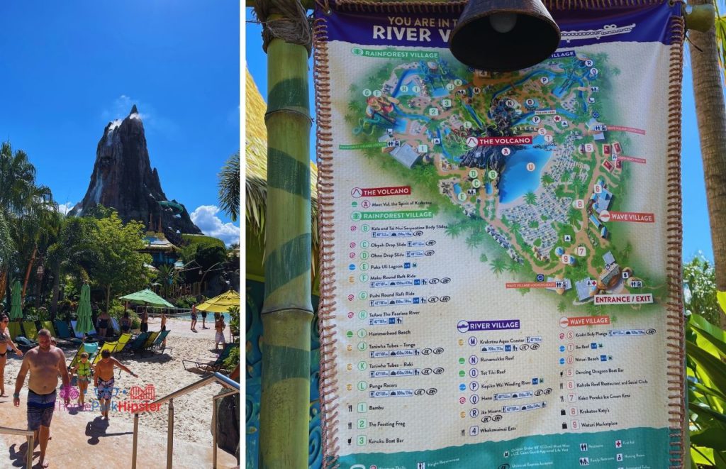 Universal Orlando Resort Volcano Bay Map tips and tricks travel guide. 