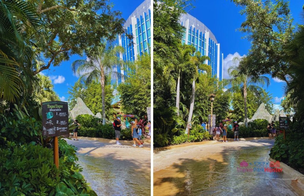 Universal Orlando Resort Volcano Bay Tapu Tapu Sign with Cabana Bay