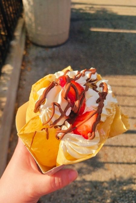 Strawberry Banana and Whip Cream Crepe from Universal Orlando Resort Trip Report with Rebecca