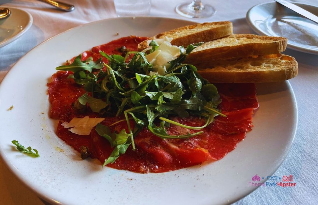 The BOATHOUSE Orlando beef carpaccio in Disney Springs