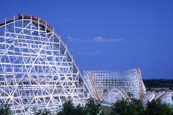 View of the Florida Hurricane roller coaster at the Circus World theme park - Orlando, Florida. Keep reading to learn about the history of Boardwalk and Baseball theme park.