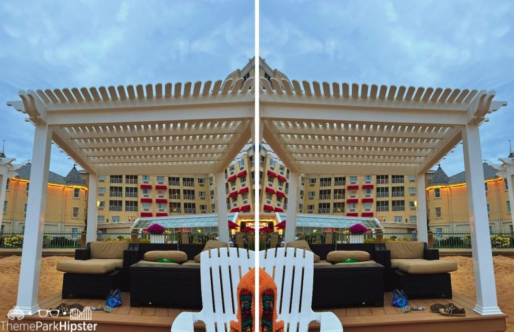 Cedar Point Nights Beach Party Cabana in front of Hotel Breakers. Keep reading to get the guide to Light Up the Point and how to Survive Cedar Point on 4th of July with These 7 Tips.