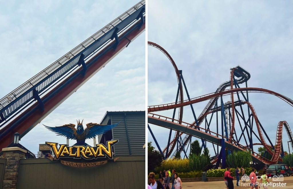 Double photo of Cedar Point Valravn Roller Coaster Entrance. Keep reading to learn more about the best things to do at Cedar Point. 
