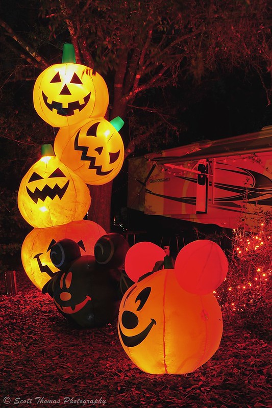 Disney Fort Wilderness Campground at Halloween. Keep reading for more Halloween at Disney things to do and events with fall decor.