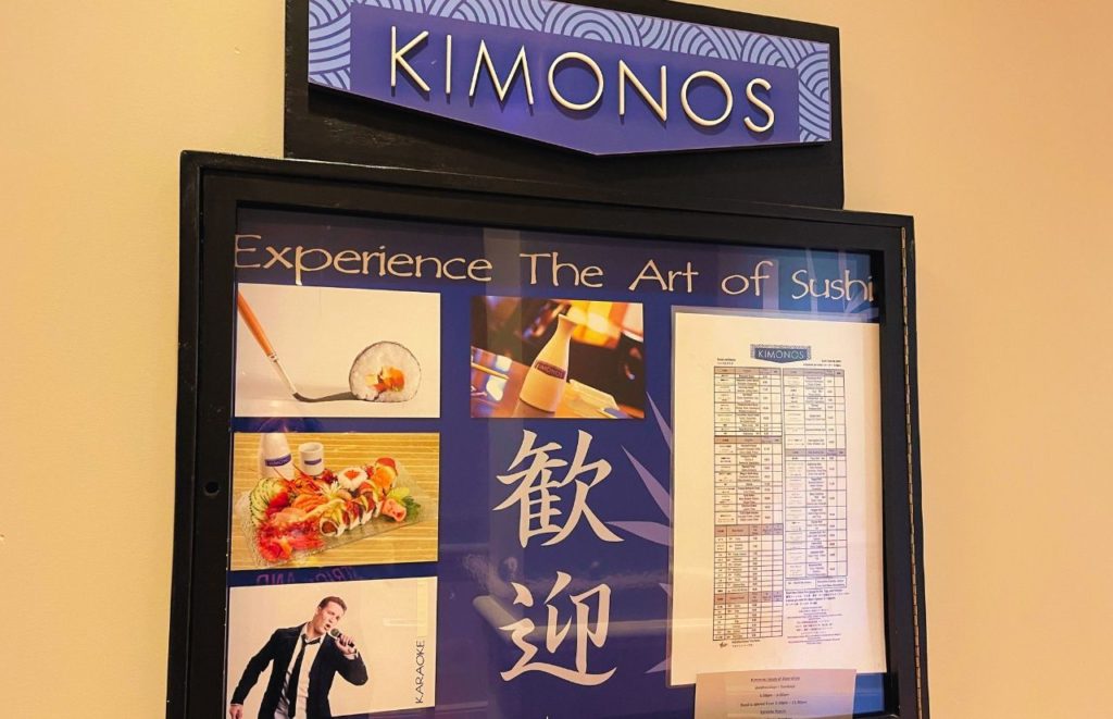 Kimonos Sushi at Restaurant in Disney World at Swan and Dolphin Resort. Keep reading see what's the best sushi in Disney World.