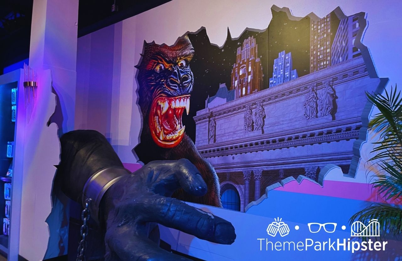 Universal Orlando Resort King Kong photo op from Kongfrontation at the Summer 2022 Tribute store in Universal Studios. Keep reading to get the best movies to watch before going to Universal Studios.