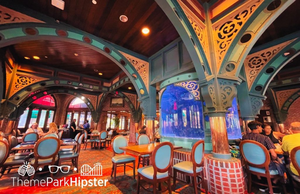 Universal Orlando Resort Lombard's Landing Seafood Restaurant at Universal Studios Florida interior. Keep reading to get the top 5 best restaurants at Universal Studios Orlando.