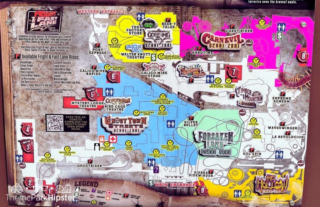 2022 Map of Knott's Berry Farm at Halloween Knott's Scary Farm PDF