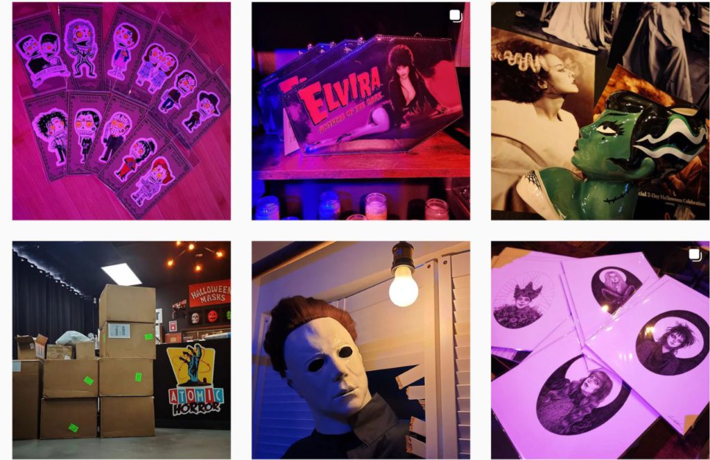 Atomic Horror Halloween Store Instagram Page