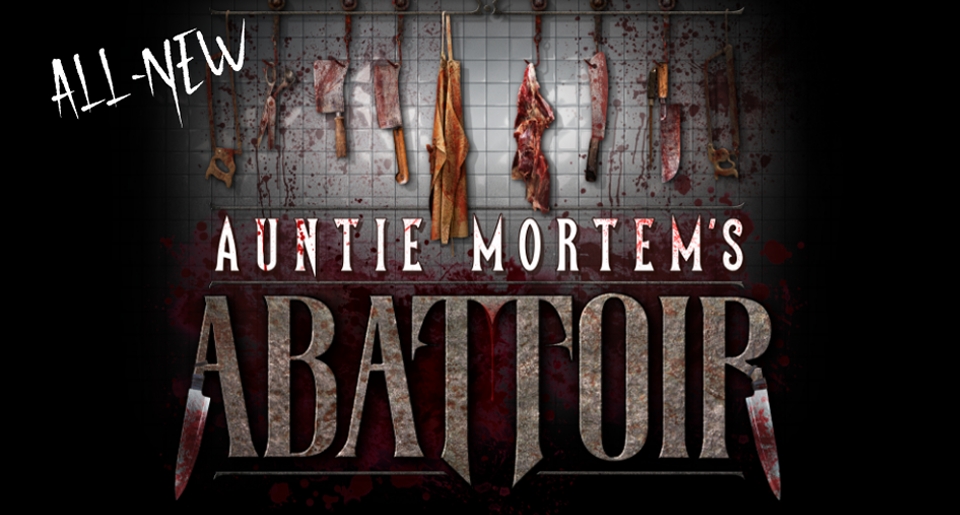 Auntie Mortems Abattoir Haunted House at Hersheypark Dark Nights
