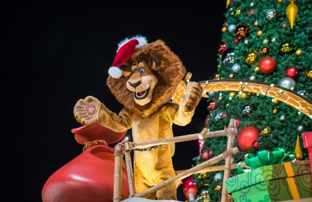 Christmas at Universal's Holiday Parade featuring Macy's with Lion from Madagascar