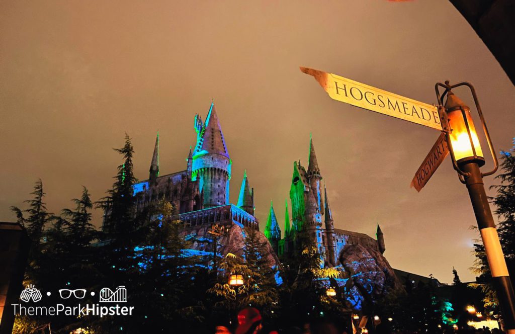 Dark Arts on Hogwarts Castle in Harry Potter World Halloween Horror Nights at Universal Studios Hollywood