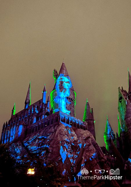 Dark Arts on Hogwarts Castle in Harry Potter World Universal Studios Hollywood Halloween Horror Nights