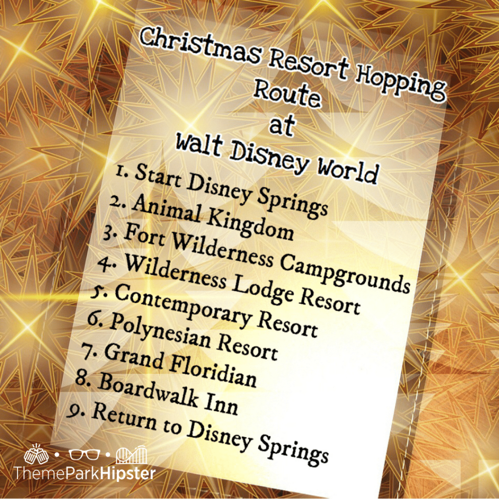 Free Disney Christmas Resort Hopping Route Itinerary