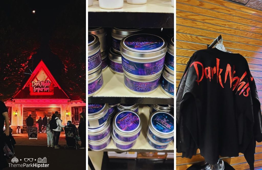 Emporium Halloween shop with Candles and Jerseys Hersheypark Dark Nights. Keep reading to learn about Halloween at Hersheypark in Hershey, Pennsylvania!