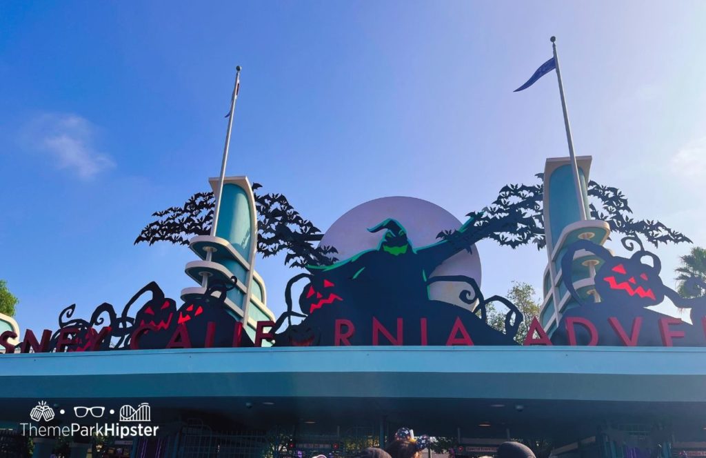 Entrance to Halloween at Disneyland and Disney California Adventure Oogie Boogie Bash Party Food, Tips, Dates and more Disney Halloween Guide.