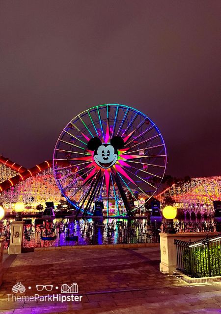 Ferris Wheel at Pixar Pier Disney California Adventure and Disneyland Halloween Event at Oogie Boogie Bash Food, Tips, Dates and more Disney Halloween Guide.