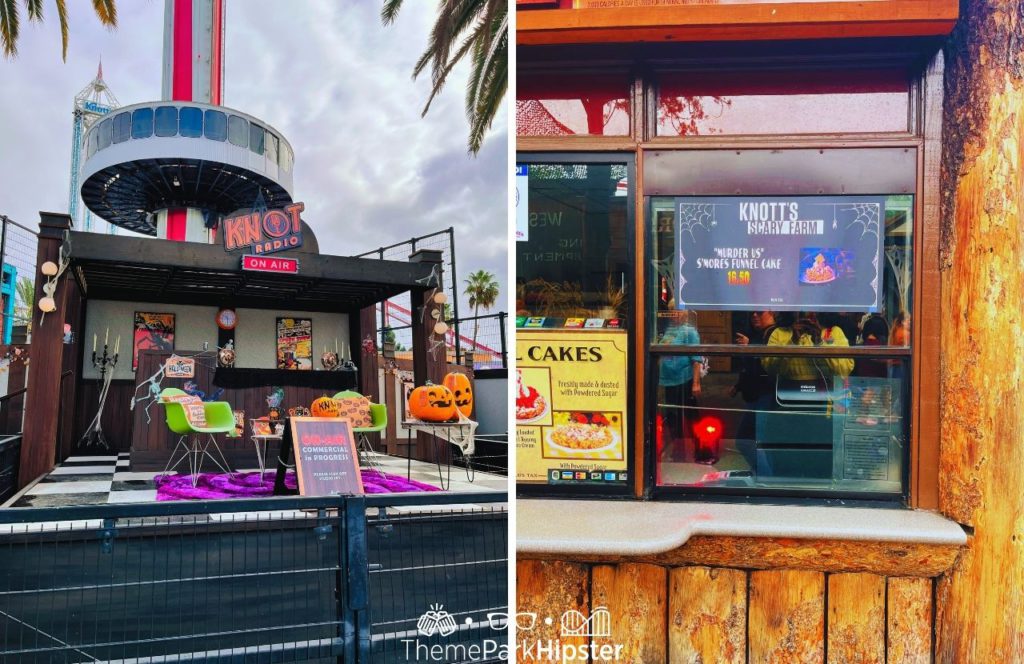 Funnel Cakes and Radio and Tower Area at Knott's Berry Farm at Halloween Knott's Scary Farm