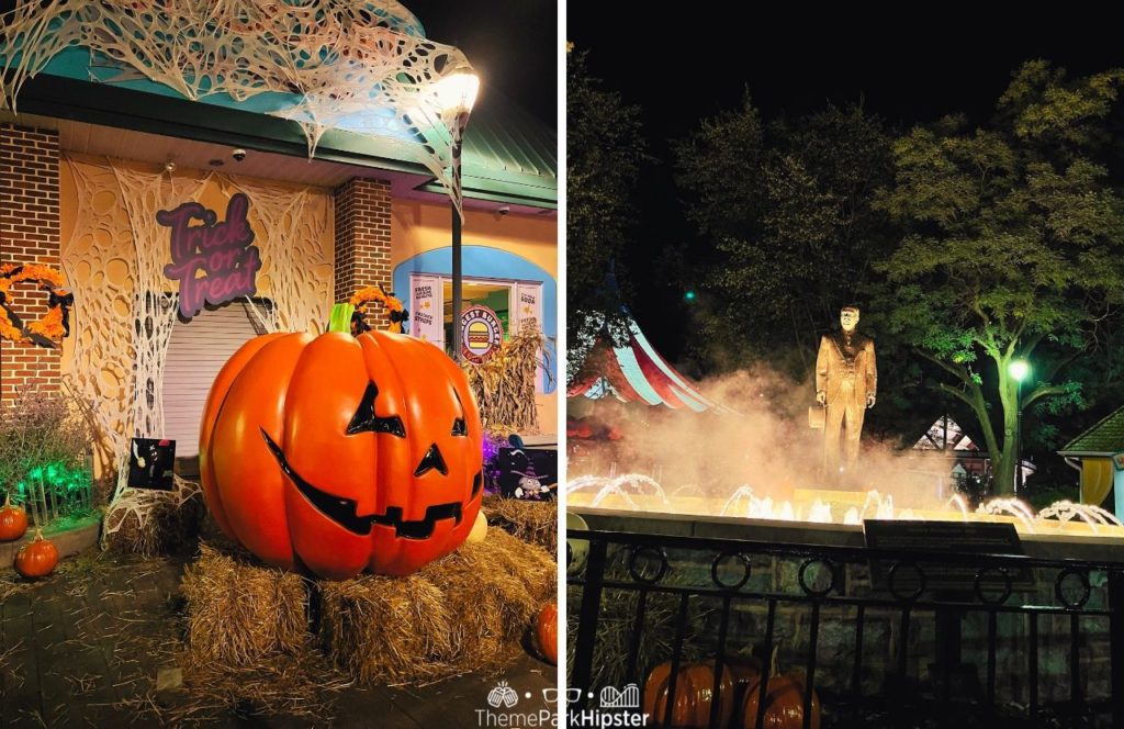 Halloween Pumpkin Patch Area and Statue Hersheypark Dark Nights