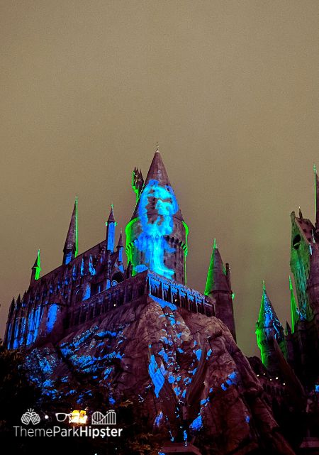 Harry Potter World Dark Arts on Hogwarts Castle in Universal Studios Hollywood Halloween Horror Nights