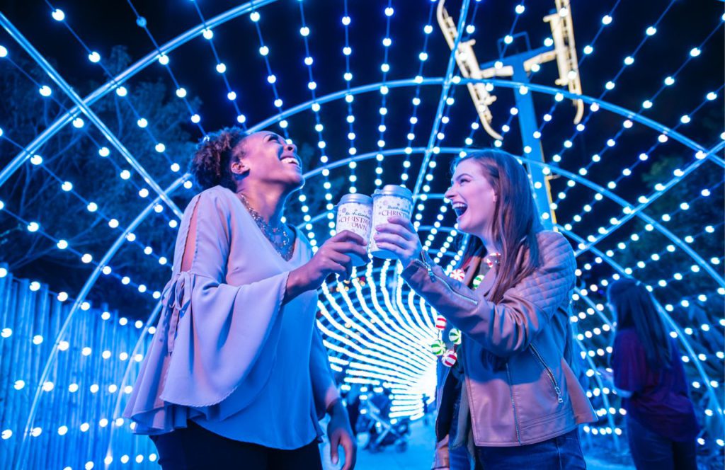 Holiday Light Tunnel at Busch Gardens Christmas Town. eep reading to learn about doing Thanksgiving Day at Busch Gardens Tampa Bay!