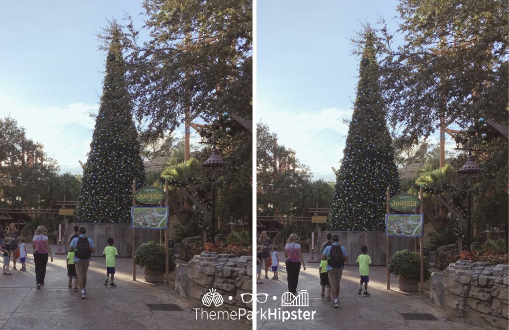 Jungala Christmas Tree Busch Gardens Christmas Town. Keep reading to get the full guide on doing Christmas at Busch Gardens Tampa!