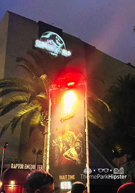 Jurassic World Water Ride behind Monsters Legends Collide House Universal Studios Hollywood Halloween Horror Nights
