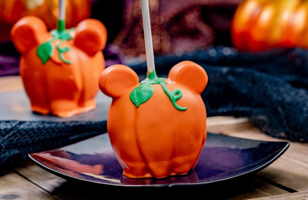 Mickey Pumpkin Apple Halloween at Disneyland and Disney California Adventure Oogie Boogie Bash Party Food, Tips, Dates and more Disney Halloween Guide.