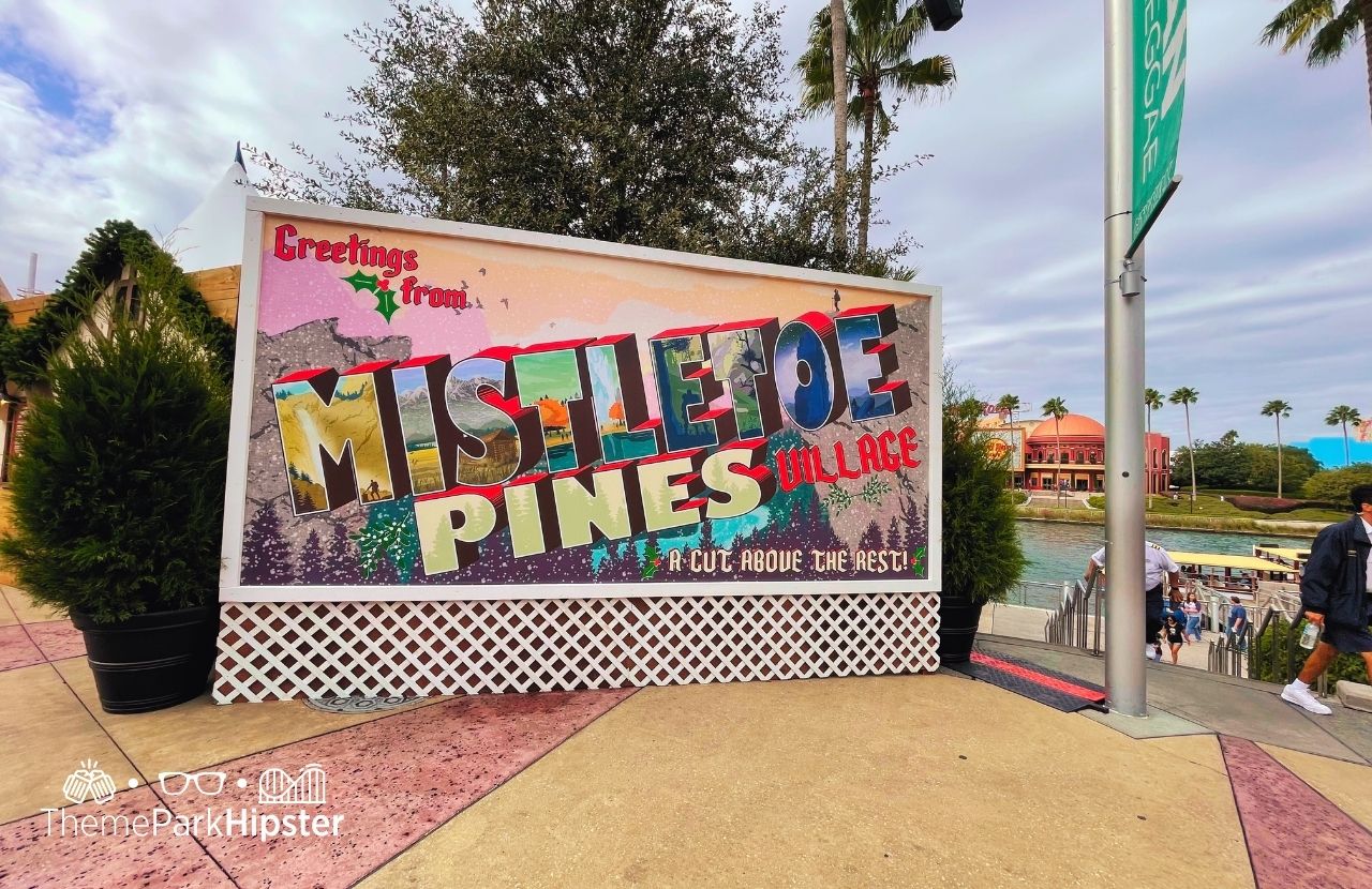 Mistletoe Pines Village in CityWalk Christmas at Universal Studios in Universal Orlando Resort