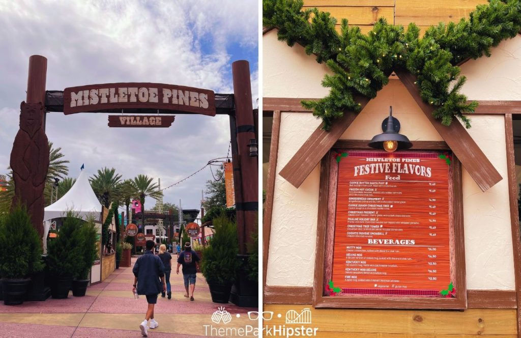 Mistletoe Pines Village in CityWalk Festive Flavors Menu Christmas at Universal Studios in Universal Orlando Resort