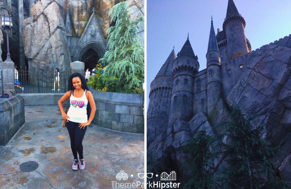 NikkyJ in front of Harry Potter and the Forbidden Journey Universal Studios Hollywood California. Keep reading to get the best rides at Universal Studios Hollywood.