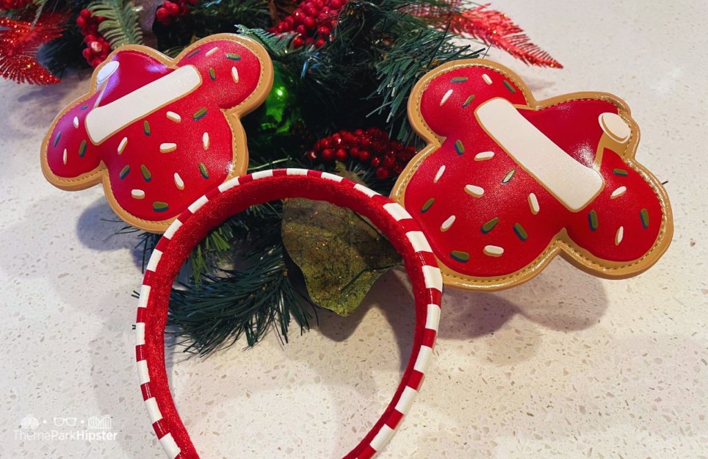 Red Disney Parks Gingerbread Cookie Christmas Ears