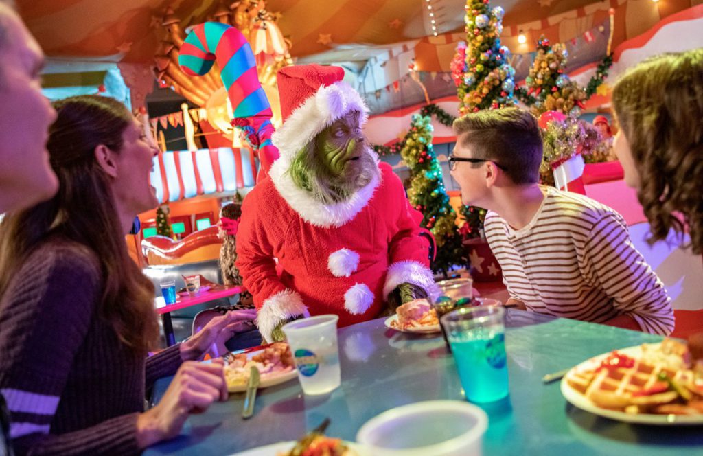 The Grinch and Friends Character Breakfast during Christmas at Universal Studios Hollywood Grinchmas. Keep reading to get the full guide on the Universal Studios Hollywood Express and if it's worth it.