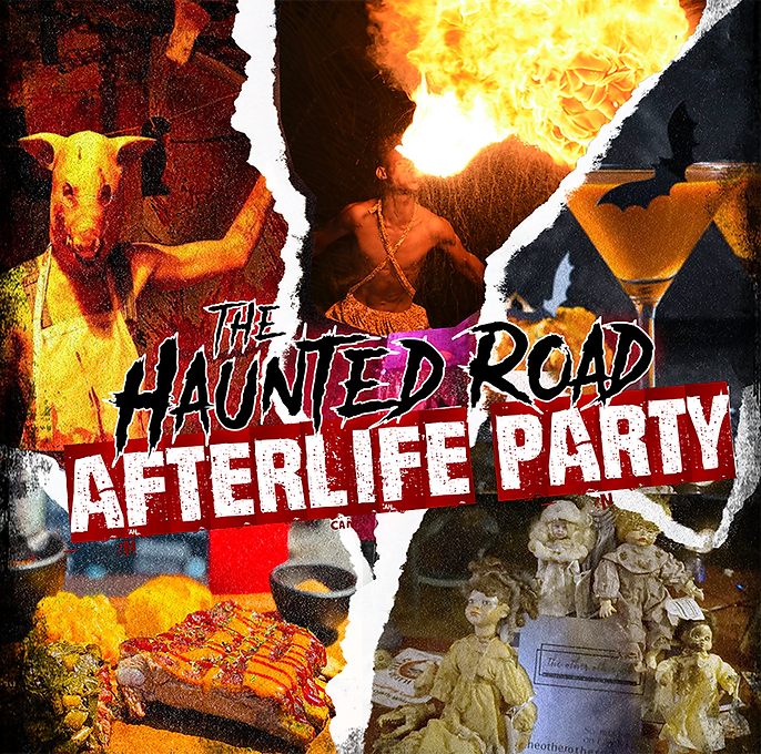 The Haunted Road Afterlife Party Flyer. One of the best things to do in Orlando for Halloween.