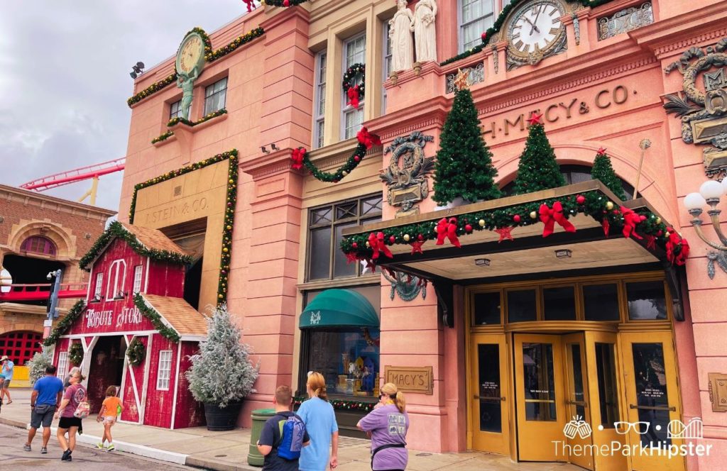 Tribute Store Entrance Christmas at Universal Studios in Universal Orlando Resort