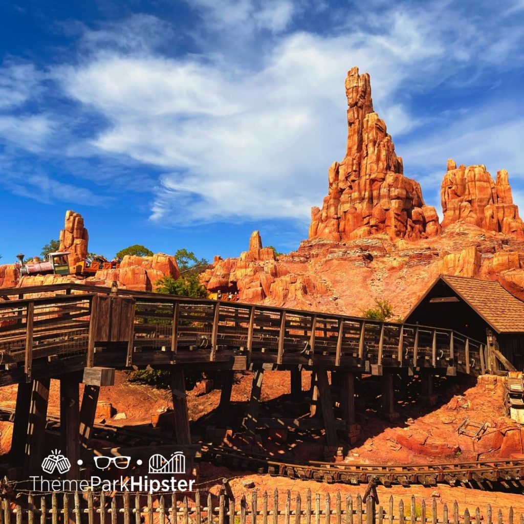 BIG Thunder Mountain Railroad Ride in Magic Kingdom at Christmas Day