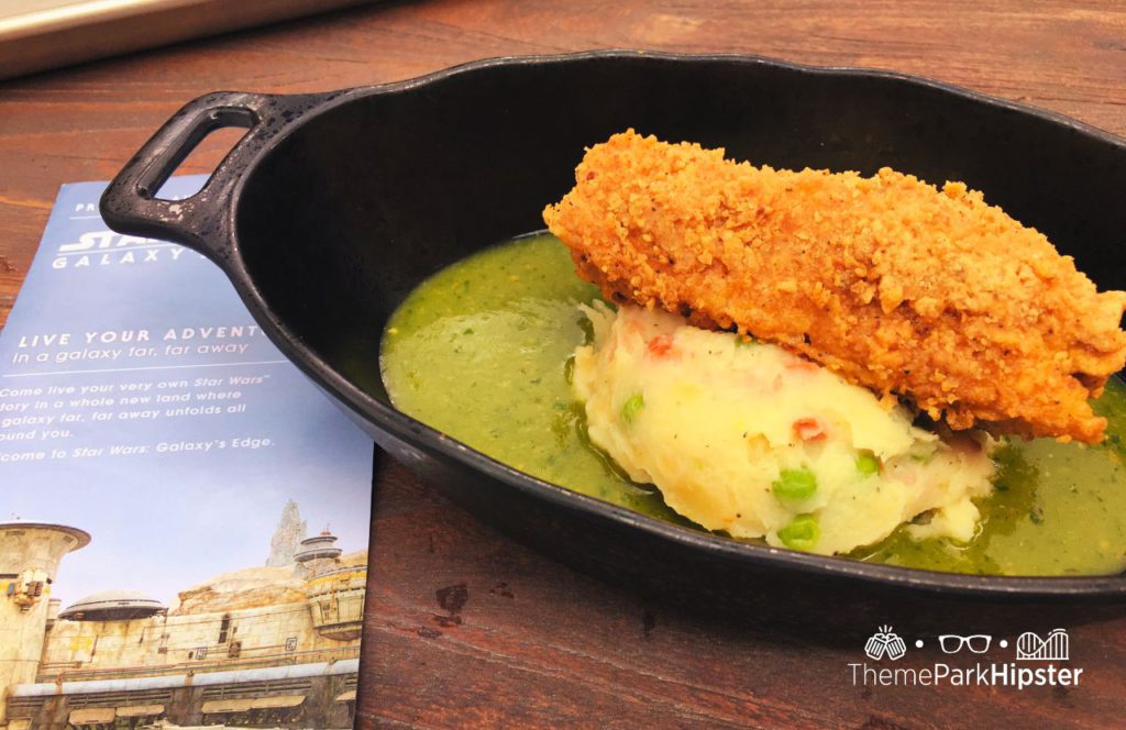 Fried Chicken Tip Yip and Mashed Potatoes at Docking Bay 7 Restaurant in Star Wars Land at Disney's Hollywood Studios for the best Star Wars weekend at Disney.