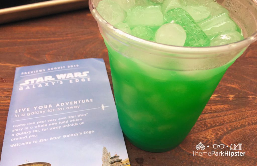 Takodana Quencher Green Ice Cocktail Drink at Docking Bay 7 Food and Cargo Restaurant in Star Wars Land at Disney's Hollywood Studios