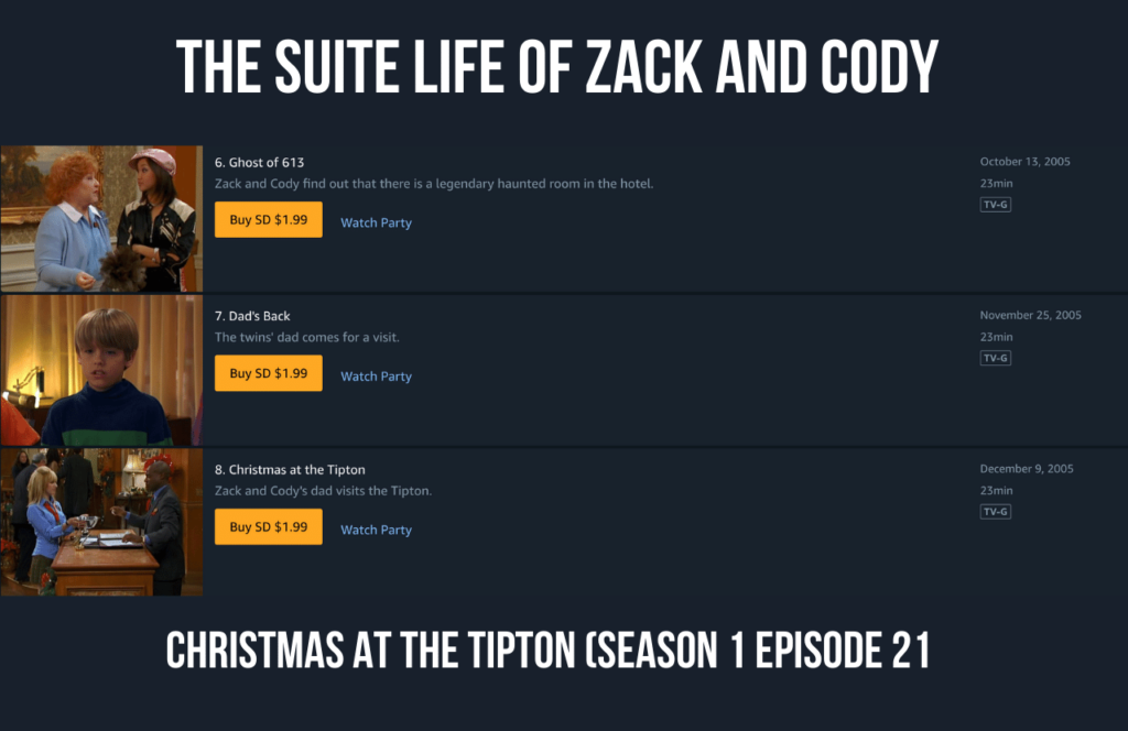 The Suite Life of Zack and Cody Christmas Special Season 1 Episode 21. One of the best Disney Christmas Channel Episodes