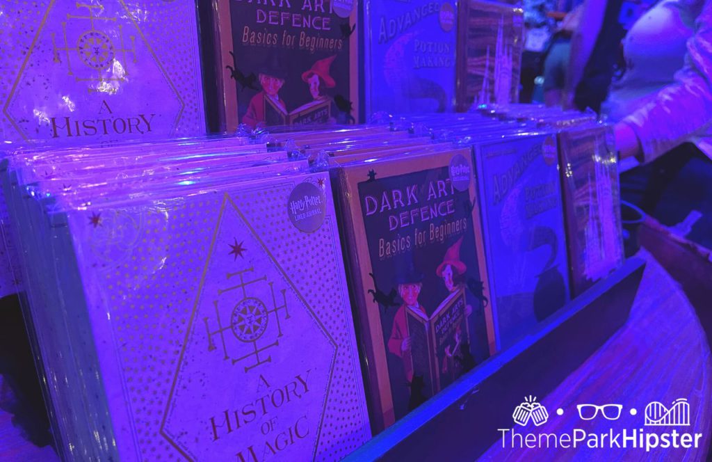 A History of Magic, Potion Making, Dark Art Defence Journals and books at Universal Orlando Wizarding World of Harry Potter Holiday Tribute Store