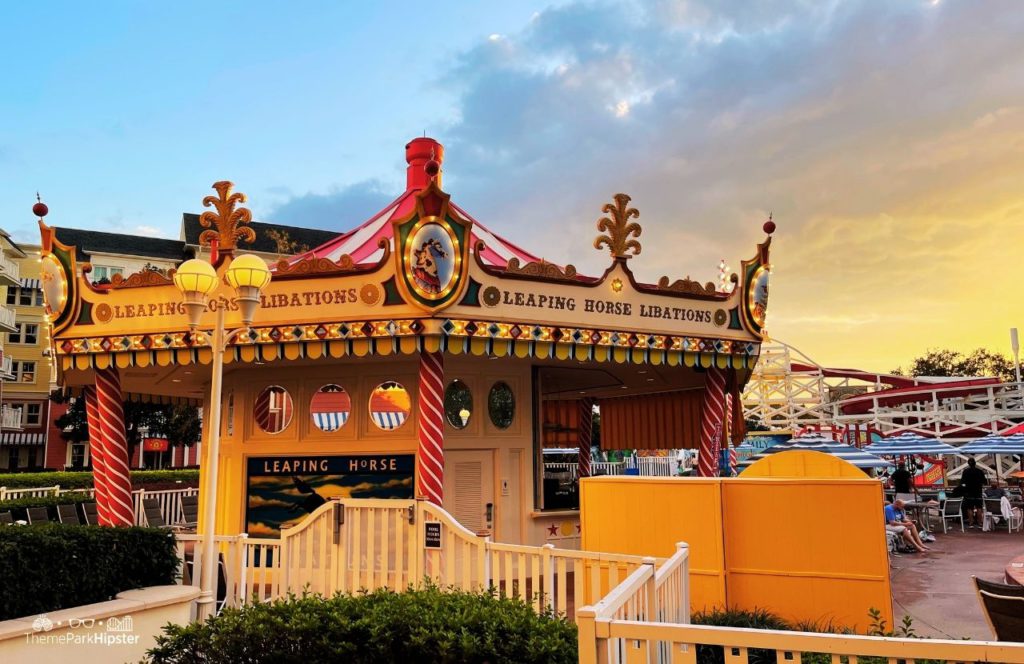 Christmas at Disney Boardwalk Inn and Villas Leaping Horse Libations Carousel Bar near pool