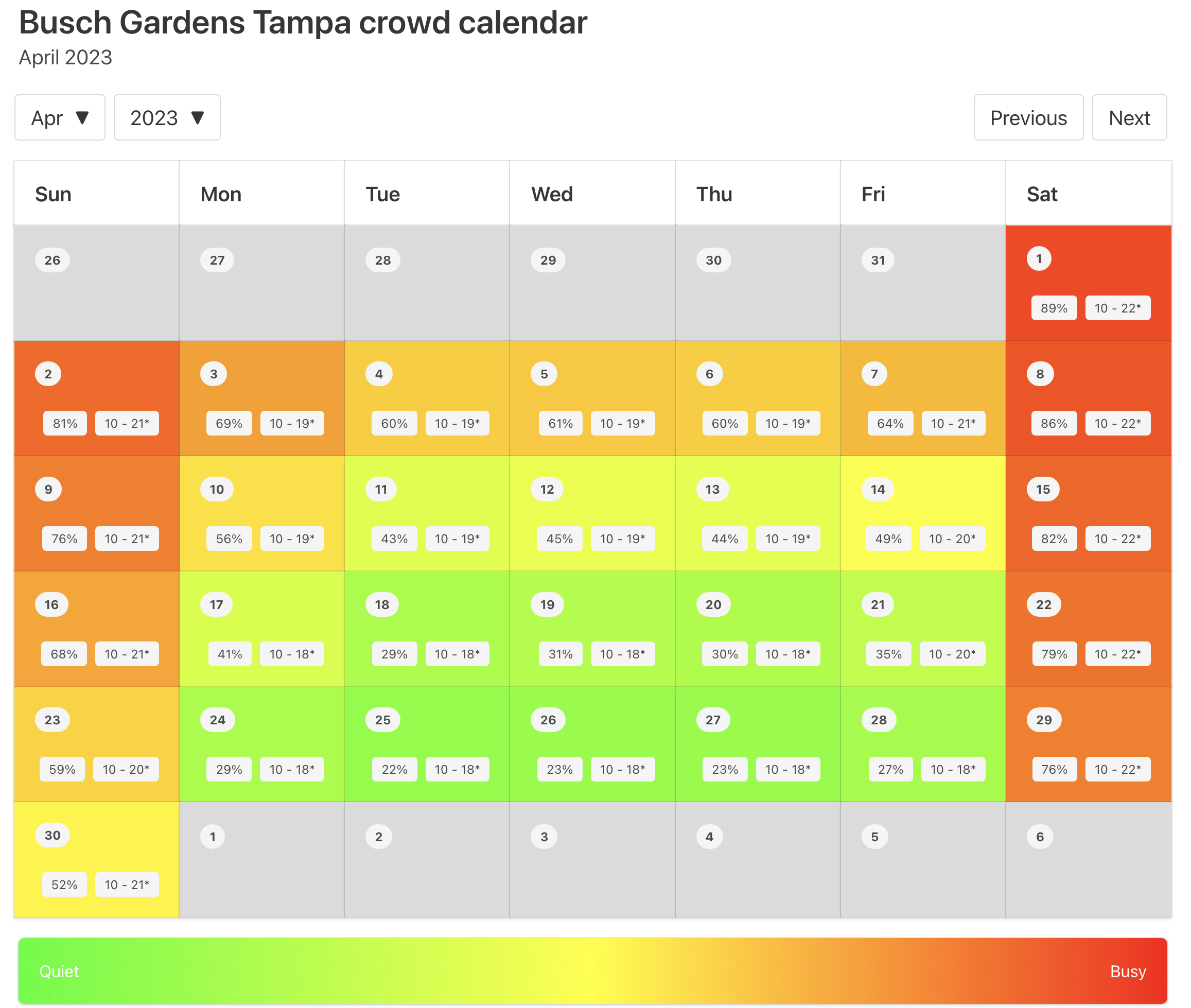 2023 Busch Gardens Tampa Crowd Calendar: AVOID THE BUSY DAYS! -  ThemeParkHipster