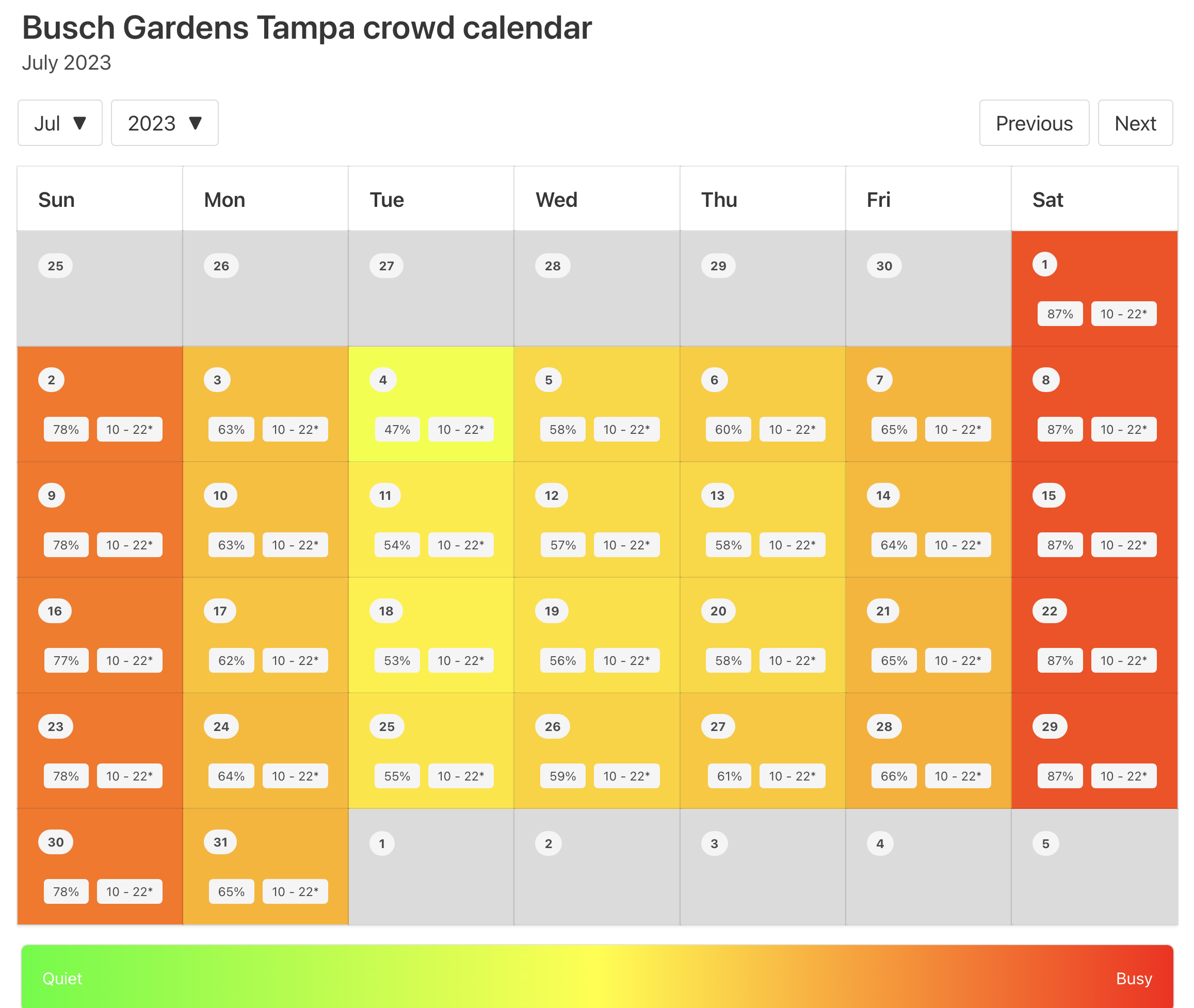 2023 Busch Gardens Tampa Crowd Calendar: AVOID THE BUSY DAYS! -  ThemeParkHipster
