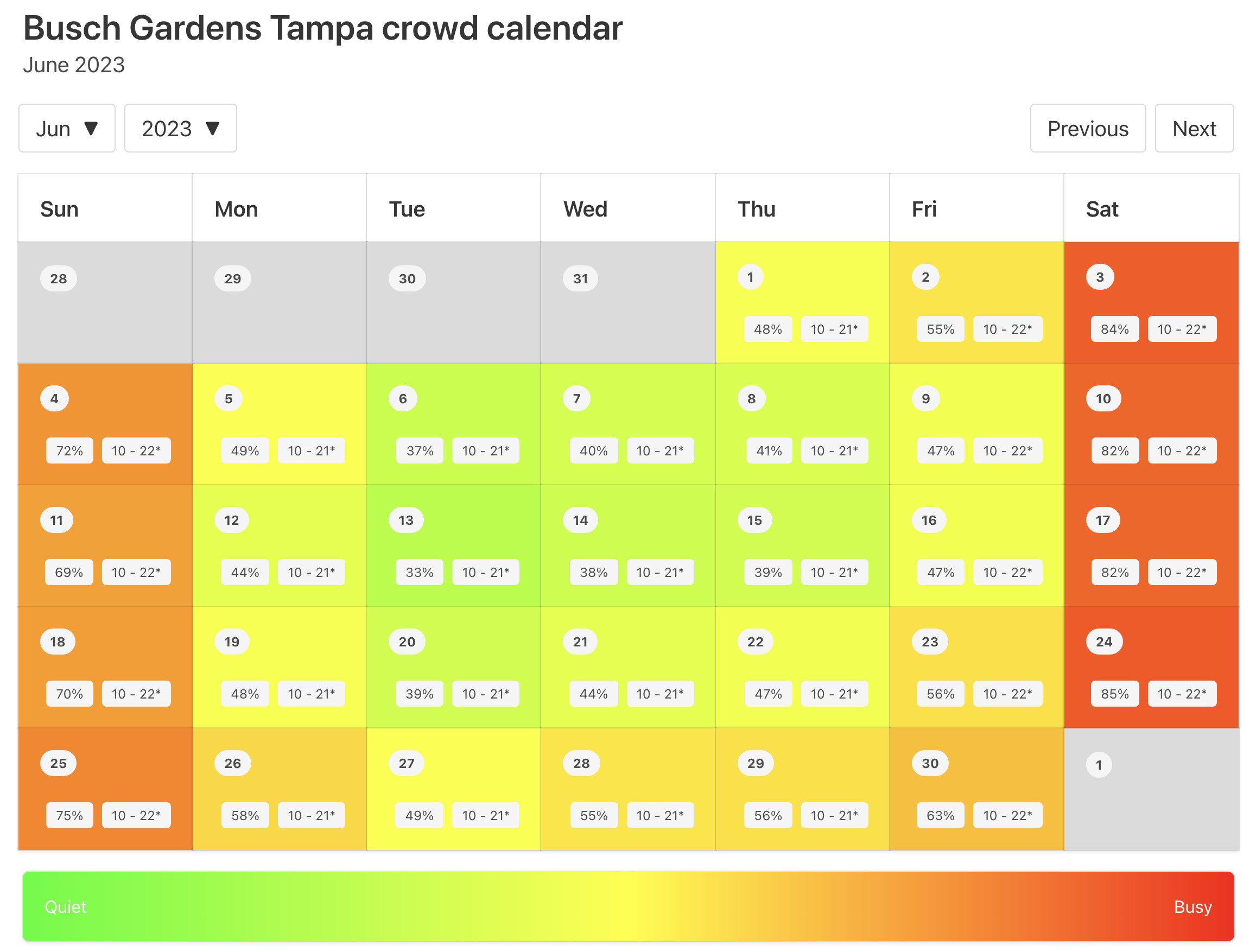 2023 Busch Gardens Tampa Crowd Calendar: AVOID THE BUSY DAYS! -  ThemeParkHipster
